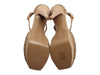 YSL Tan Suede Studded Platform Pumps
