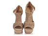 YSL Tan Suede Studded Platform Pumps