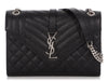 Saint Laurent Black Medium Grain de Poudre Envelope Chain Bag