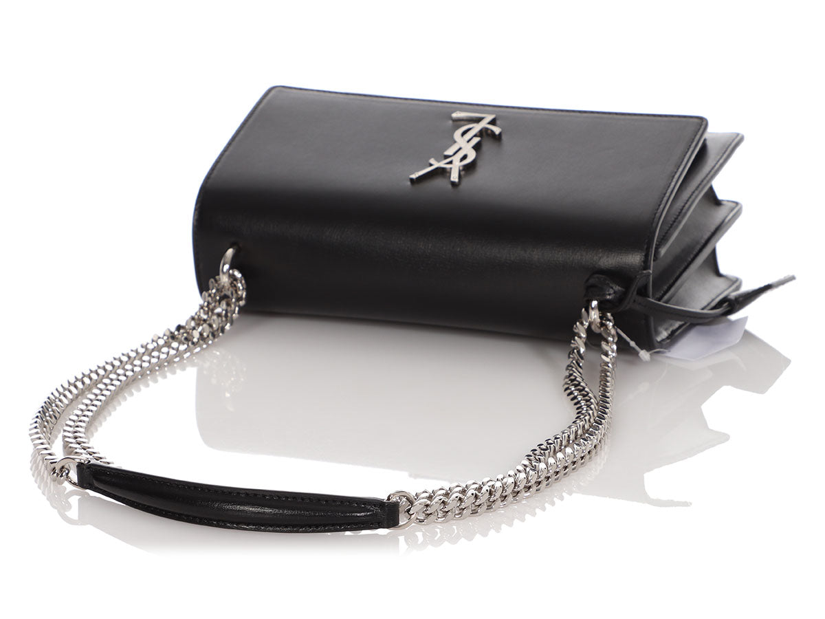 Black YSL Sunset bag medium size with silver hardware (Dm for more