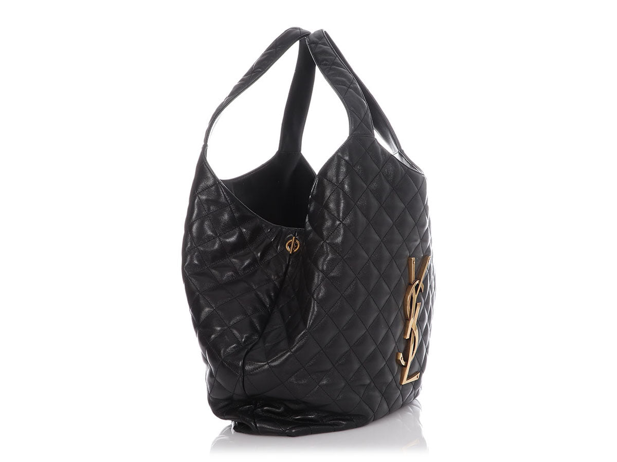 Icare large YSL-monogram quilted-leather bag