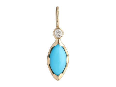 Zahava 10K Yellow Gold Turquoise and Diamond Talisman Charm